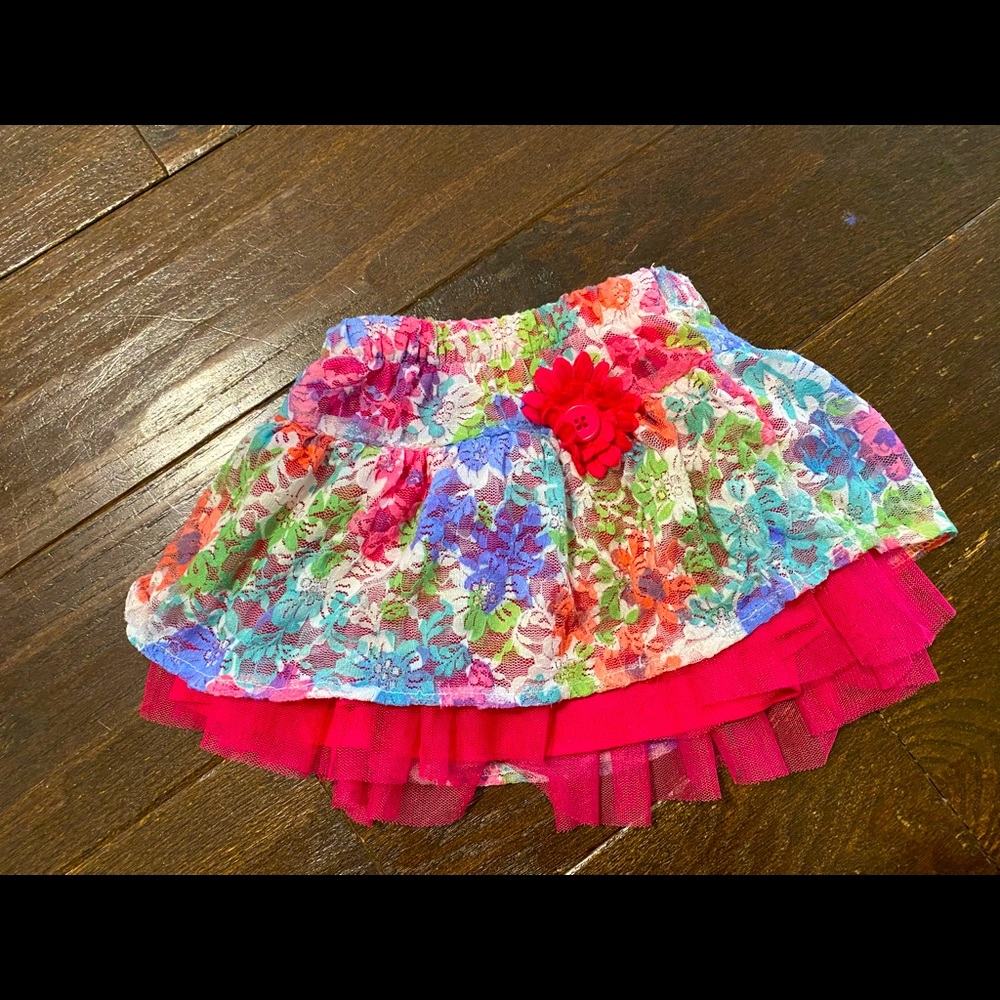 12 month baby girl cute frilly flowered skirt